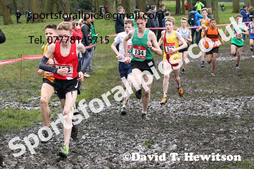 Junior boys, 2020 New Balance English Schools Champs., Sefton Park, Liverpool. Photo: David T. Hewitson/Sports for All Pics